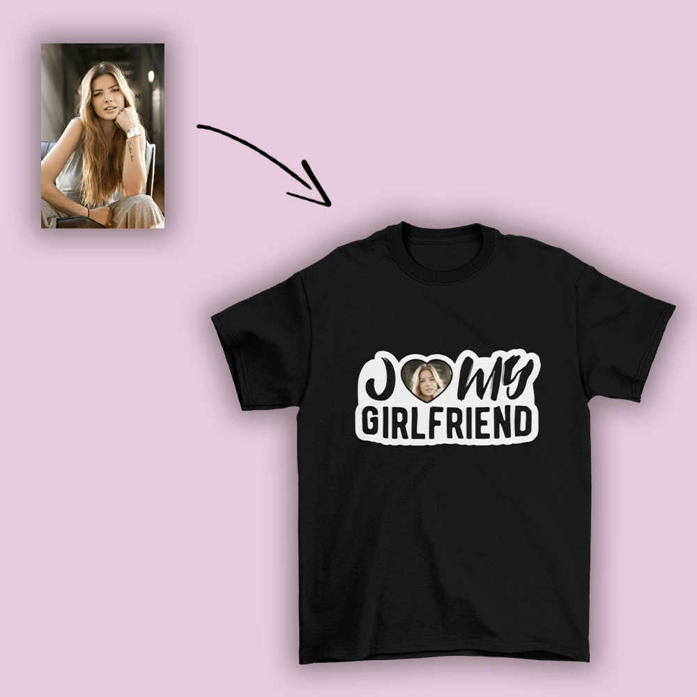 Personalizowana Koszulka z Twoją twarzą - I Love my Girlfriend