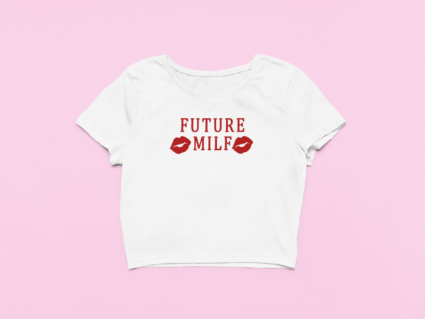 Koszulka Crop Top dla niej – Future Milf white