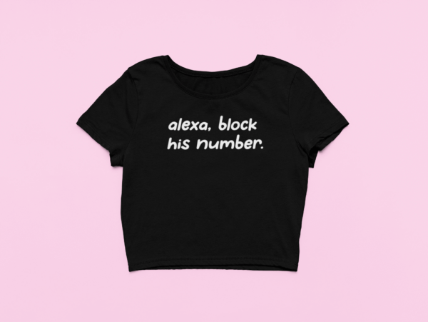 Koszulka Crop Top dla niej – alexa block his number