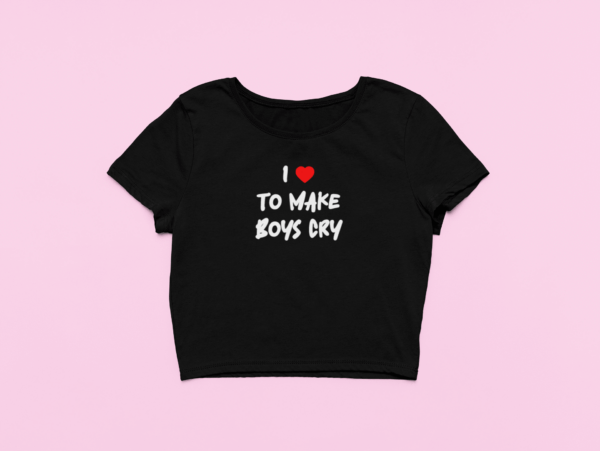 Koszulka Crop Top dla niej – i love to make boys cry