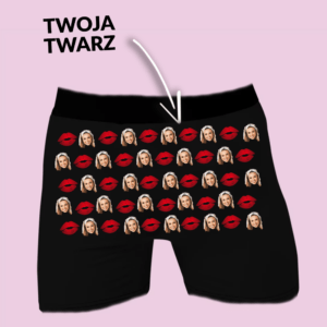 Bokserki z twoją twarzą - Całus Czarne