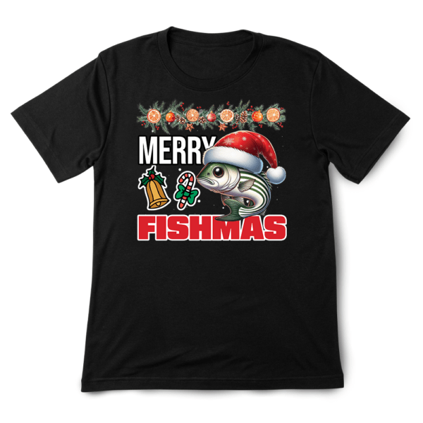 Koszulka na święta - merry fishmas wędka