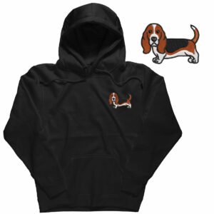 Bluza hoodie z haftowanym psem - Basset