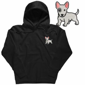 Bluza hoodie z haftem psa - Bull terier